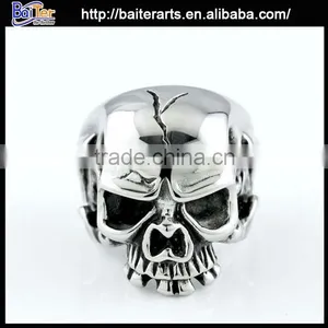 Wholesale Titanium 316L Stainless Steel Skull Wedding Rings thumbnail-3
