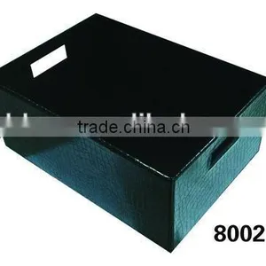 Square Large Storage Box in Croco PU Pattern thumbnail-1