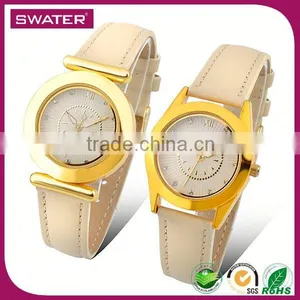 Fashion Jewelry 2016 White Leather Couple Electronic Watch thumbnail-1
