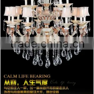 China Supply Metal Crystal Chandelier Lamp With Fabric Shade MD8788-6 thumbnail-1