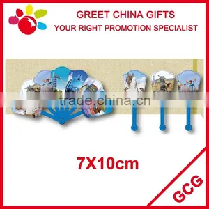 Chinese Custom Promotional Plastic Long Handle Kids Hand Fan With Personalized Artwork Printed Cheap Advertising Summer Gifts thumbnail-4