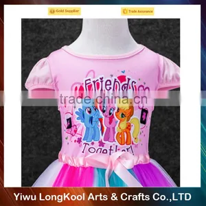 Wholesale Top Fashion Cosplay Frozen Princess Fancy Tutu Dress Rainbow Girl Dress thumbnail-4