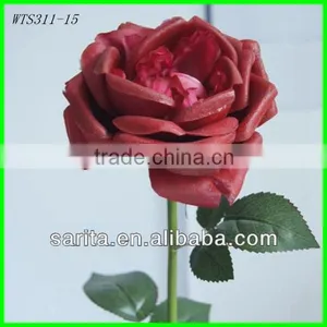 Factory Price Single Artificial Cabbage Roses With Red Colors thumbnail-1