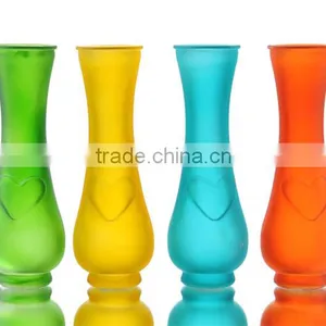 Embossing Heart Frosted Color Glass Vase thumbnail-1