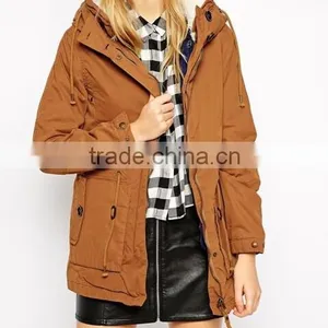 Ladies Hood Winter Coat With Faux Fur Lining Hood thumbnail-1