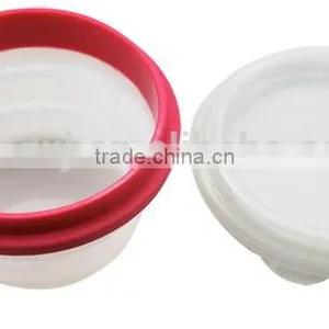 Round Silicone Folding Container / Silicone Food Storage Container/silicone Microwave Oven Bowl thumbnail-1