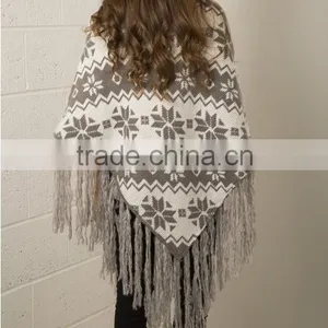 Wholesale Women Knit Poncho, Womens Knitting Pattern Poncho, Poncho Knitwear for Women thumbnail-4