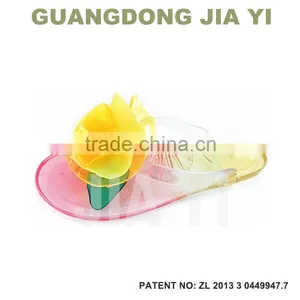 New Women Sandals Summer Shoes Camellia Slippers Flip Flops Jelly Shoes Crystal Flower Sandals Flats Size:36-41 thumbnail-3
