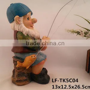 Garden Decor Gnome Statue In the Fishing for Sale thumbnail-2