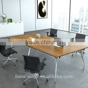 MDF Board Conference Table With Wooden Table Top and Aluminum Legs for 6 People thumbnail-5