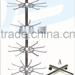 RH-DR04 Cheap Metal 7 Layers Round Base Chrom Hooks Display Rack thumbnail-1