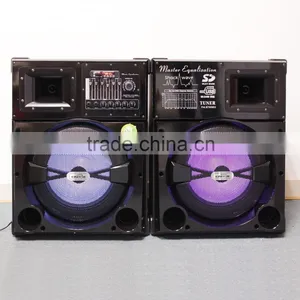 Cafini Pair Wooden Speaker, Professional Karaoke System 2.0 Subwoofer thumbnail-1