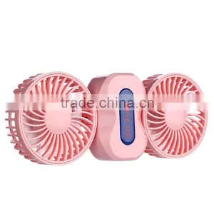 Couple Fan Rotate Foldable Double Fans Heads Handheld Rechargeable Portable Mini Usb Fan thumbnail-6
