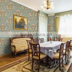 Beautiful Flower Embossed Wallpaper in Blue Color thumbnail-1