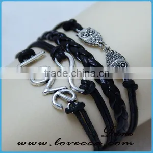 Popular Can DIY Leather Bracelet With Love Letters thumbnail-1