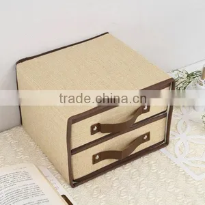Cheap Collapsible Canvas Bedside Organizer Chest , Mini Treasure Chest Drawer Storage Box thumbnail-3