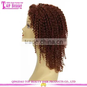Kinky Curly Color 30 7a Unprocessed Brazilian Human Hair Lace Front Wigs For Black Women thumbnail-6