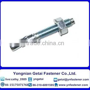 Carbon Steel YZPM8*150 Wedge Anchor Silver White Zinc-plated With Nut and Washer thumbnail-3