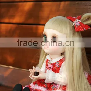 High Quality Heat Resistant Blonde Straight 1/3 BJD Doll Wigs thumbnail-3