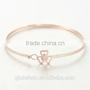 Fashion Jewelry 14K Gold Plated Anklets Bangles With Clear Cz thumbnail-3