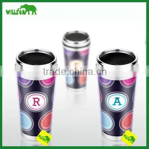 16oz Stainless Steel Paper Insert Traveler Tumblers | Custom Printed Travel Mugs | 16oz Paper Insert thumbnail-1