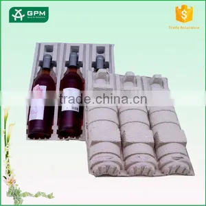 Hot Sale Mouled Pulp Eco-Friendly Paper Pulp Wine Tray , Beer Red Wine Tray Package thumbnail-4