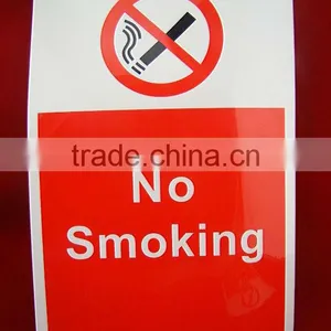 Color Printed Adhesive Custom Printing no Smoking Pvc Transferable Logo Sticker thumbnail-1