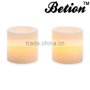 Flameless Mini Wax Pillar Candle Home Decorative Led Flickering Paraffin Candles Set of 2 2''x2'' thumbnail-1