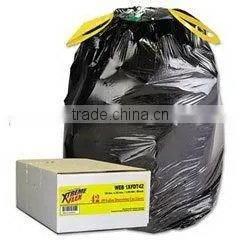 Embossed Black Plastic Garbage Bags With Drawstring thumbnail-1