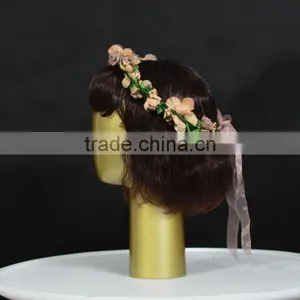 Golden Fiberglass Head Mannequin Display For Wig thumbnail-1
