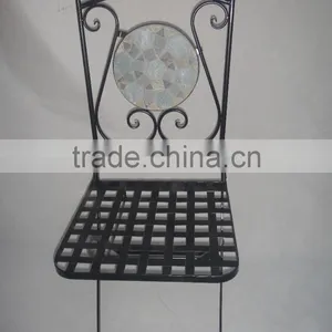 Set of 3pcs Mosaic Cast Iron Bistro Set thumbnail-2