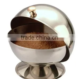Stainless Steel Spice Jar Condiment Server Sugar Bowl With Rolltop Lid thumbnail-4