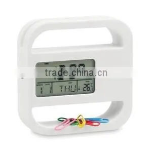 Multifunction Digital Desk Clock With Clip and Memo Holder thumbnail-3