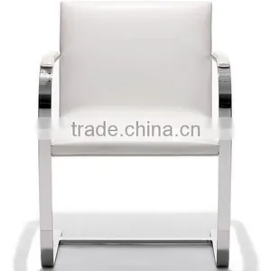 Brno Style Leather Armchair Stainless Steel Chair thumbnail-3