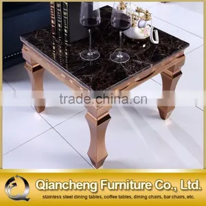 Rose Gold Side Table Marble Top Corner Table thumbnail-2