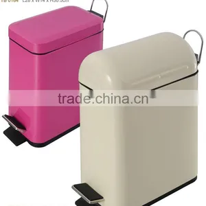 Rectangular Waste Pedal Bin Made of Metal With Slim Body & Flip-up Flat or Dome Top Cover Perfect for Home/kitchen/hotel/office thumbnail-1
