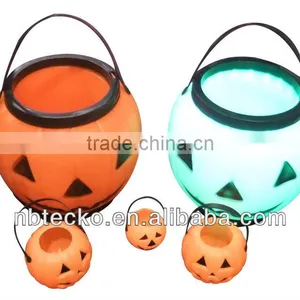 Hot Selling Plastic Halloween Decoration Pumpkin Led Light Bucket thumbnail-1