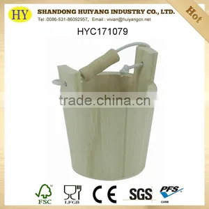 Wholesale Cheap Natural Unfinished Samll Wooden Bucket thumbnail-1