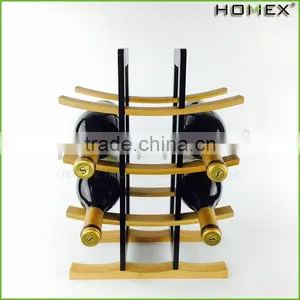 Curved Bamboo Designed Wine Stand Wine Rack Homex BSCI/Factory thumbnail-6