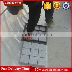 Cube Pattern Grey Mesh Backed Cobblestone Pavers Flooring thumbnail-1