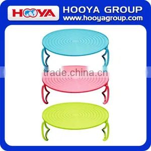New Useful 4 in 1 Microwave Support Microwave Folding Tray Holder Round Plate Double Mat Layer thumbnail-2