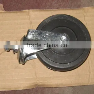 3" Heavy Duty Plastic Rubber Trolley Ball Cast Iron Castor thumbnail-1