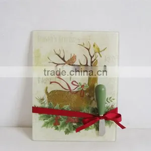 Christmas Deer Boutique Unbreakable Wholesale Tempered Glass Cutting Boards thumbnail-1