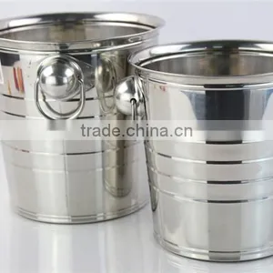 Bar Using Custom Logo Stainless Steel Beer Drinking Ice Bucket With Handle thumbnail-4