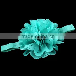 Pierced Fabric Flower Hairbands for Baby Girls thumbnail-2