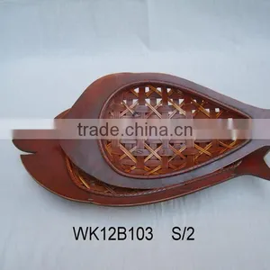 Leaf Round Bamboo Plates in Various Shape Bamboo Decoration thumbnail-6