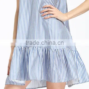 Domin Fashion Latest Blue Printing Silk Dress thumbnail-2
