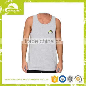 Custom Printed Logo Cotton Mens Gym Sports Tank Top thumbnail-1