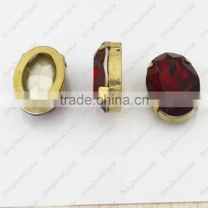Factory Price DZ-3002 Decorative Lead Free Oval Light Siam Crystal Stone for Garment Accessories thumbnail-4