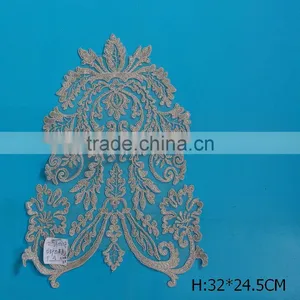 Golden Embroidery Collar Trims Sewing On Patches thumbnail-1